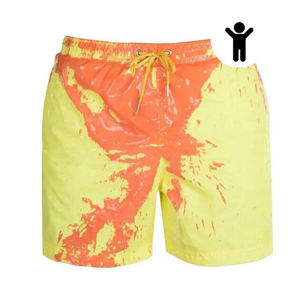 Men Color Changing Swim Trunks - Elevura Elevura Yellow child / 3XL Color Changing