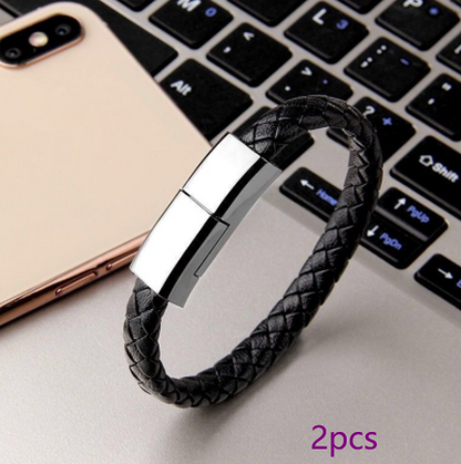 Bracelet Charger USB - Elevura Elevura Black 2pcs / Android interface / 20cm Apple Android Bracelet