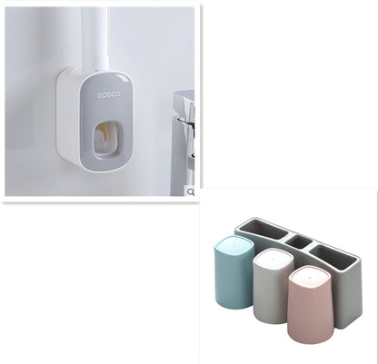 Automatic Toothpaste Dispenser - Elevura Elevura Grey Three cups Automatic Toothpaste Dispenser