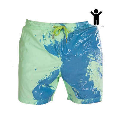 Men Color Changing Swim Trunks - Elevura Elevura Green child / 3XL Color Changing