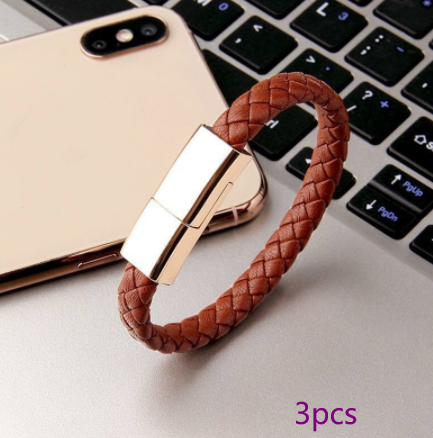 Bracelet Charger USB - Elevura Elevura Brown 3pcs / Android interface / 20cm Apple Android Bracelet