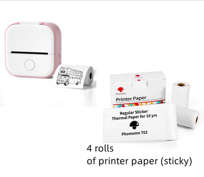 Mini Label & Photo Printer - Elevura Elevura Pink set / USB Mini Printer