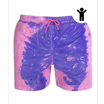 Men Color Changing Swim Trunks - Elevura Elevura Pink child / 3XL Color Changing