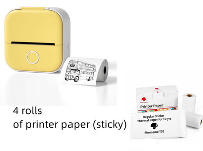 Mini Label & Photo Printer - Elevura Elevura Yellow set / USB Mini Printer