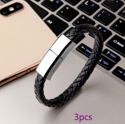 Bracelet Charger USB - Elevura Elevura Black 3pcs / Android interface / 20cm Apple Android Bracelet