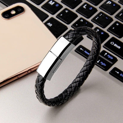 Bracelet Charger USB - Elevura Elevura Black / Android interface / 20cm Apple Android Bracelet