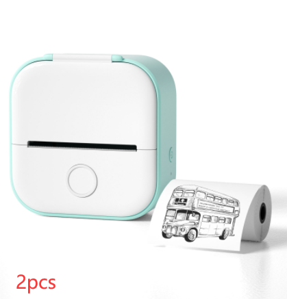 Mini Label & Photo Printer - Elevura Elevura Green 2pcs / USB Mini Printer