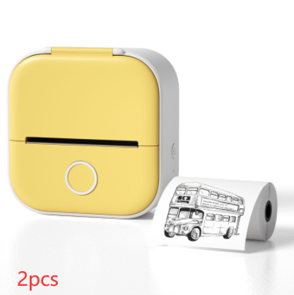 Mini Label & Photo Printer - Elevura Elevura Yellow 2pcs / USB Mini Printer