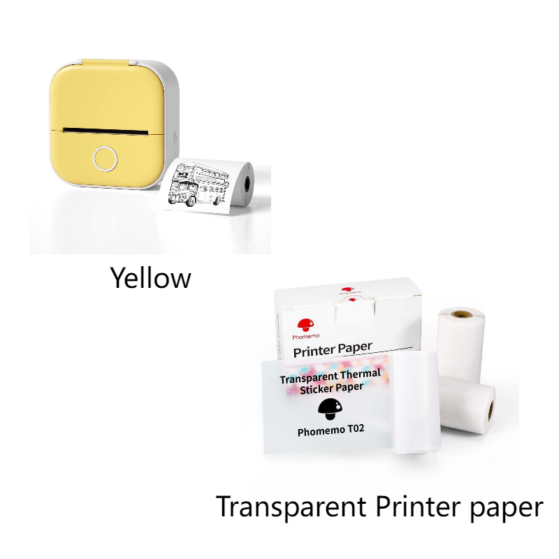 Mini Label & Photo Printer - Elevura Elevura Yellow set A / USB Mini Printer