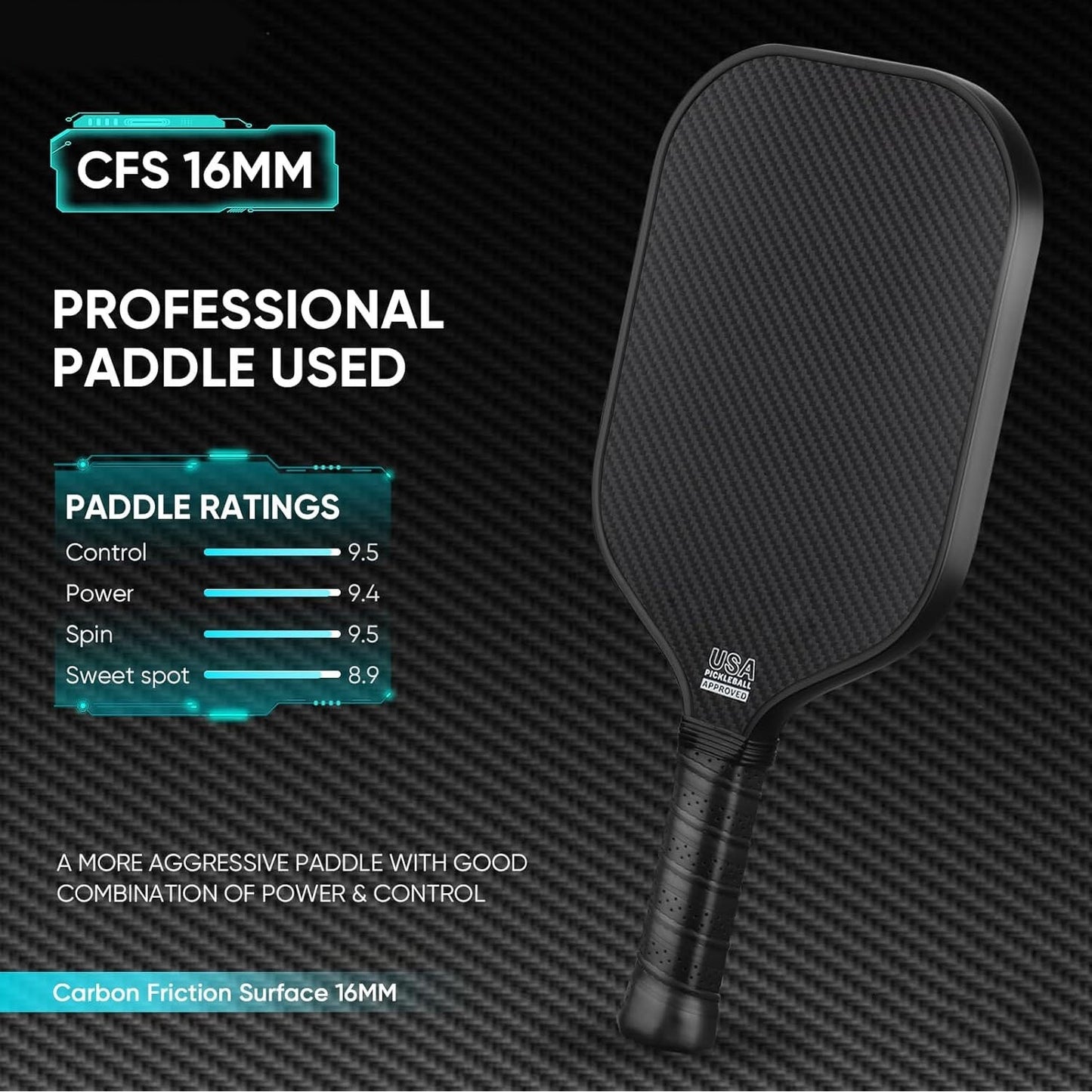 3K Full Carbon Fiber Honeycomb Pickleball Paddle