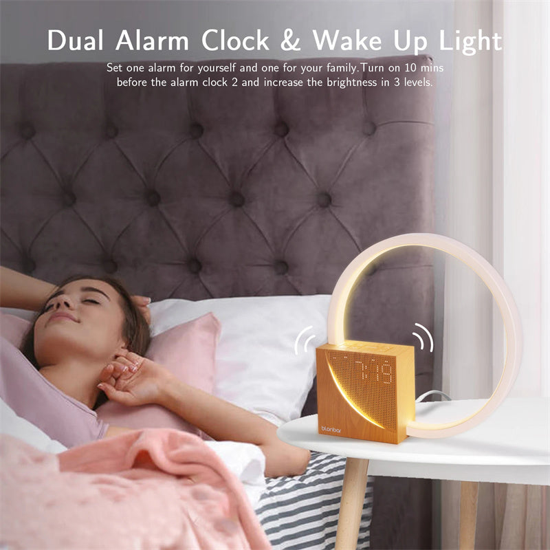 Desk Lamp With Alarm Clock - Elevura Elevura Bedside Lamp Touch