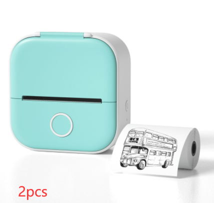 Mini Label & Photo Printer - Elevura Elevura All green 2pcs / USB Mini Printer