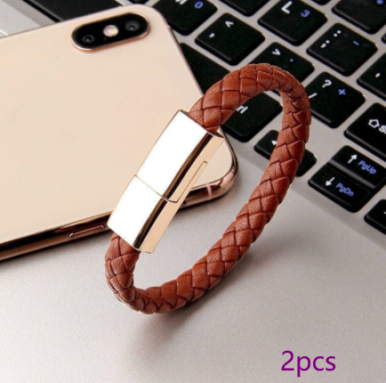 Bracelet Charger USB - Elevura Elevura Brown 2pcs / Android interface / 20cm Apple Android Bracelet