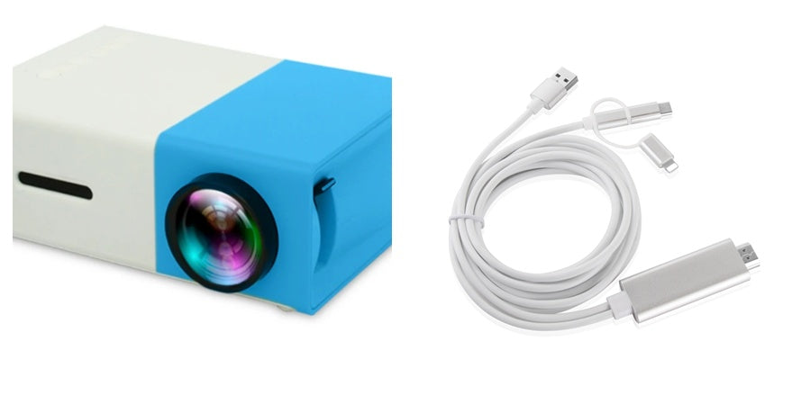 HD 1080P Mini Projector - Elevura Elevura Blue C set / US Intelligent Mini Projector