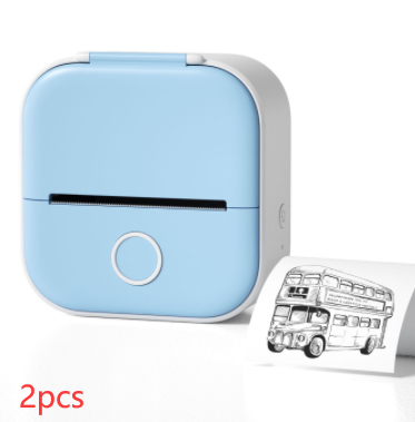 Mini Label & Photo Printer - Elevura Elevura Blue 2pcs / USB Mini Printer