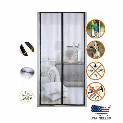 Magnetic Door Mesh - Elevura Elevura Black Magnetic Screen Door Mesh