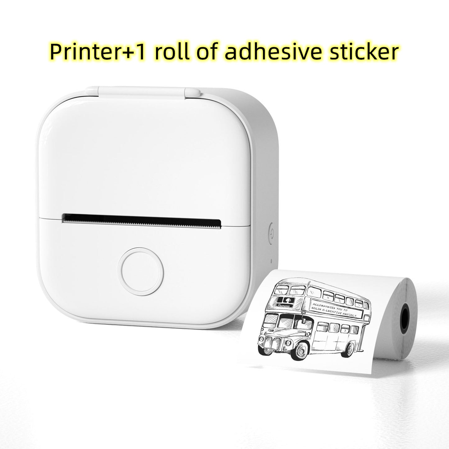 Mini Label & Photo Printer - Elevura Elevura White / USB Mini Printer