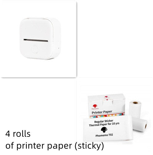 Mini Label & Photo Printer - Elevura Elevura White set / USB Mini Printer