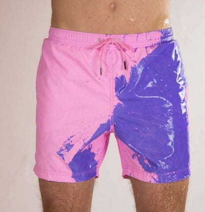 Men Color Changing Swim Trunks - Elevura Elevura Pink / 3XL Color Changing