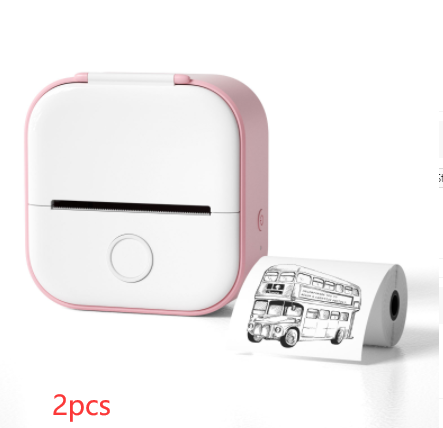 Mini Label & Photo Printer - Elevura Elevura Pink 2pcs / USB Mini Printer