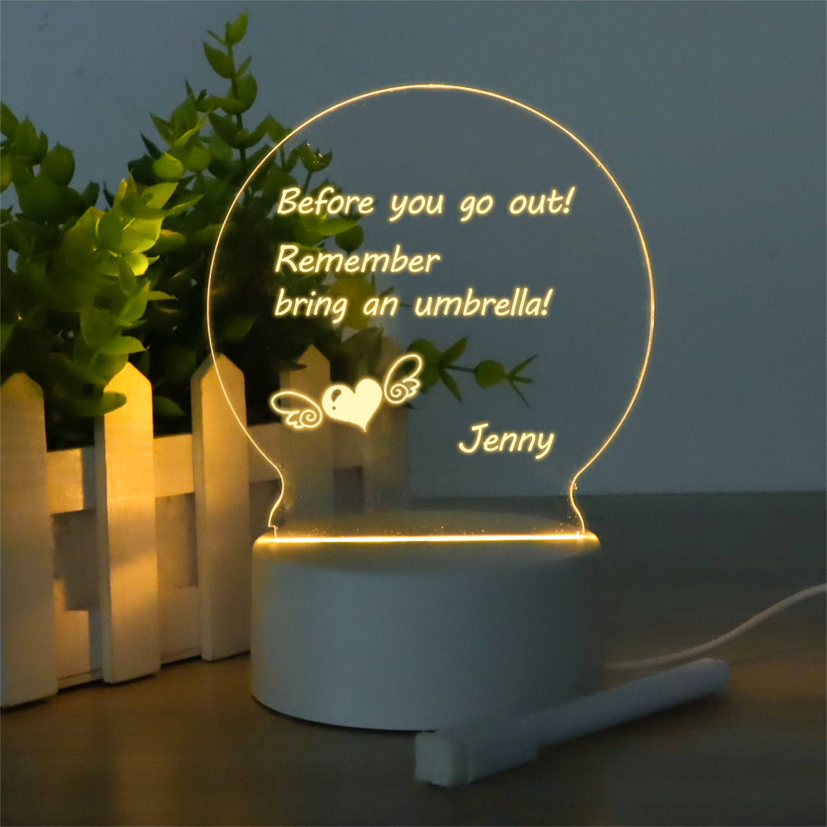 Night Light Luminous Handmade Writing Board | USB - Elevura Elevura Memo light Display